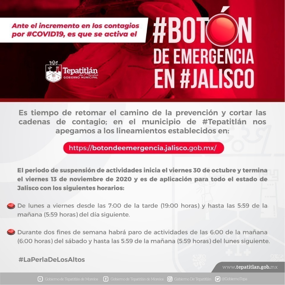 ACTUALIZACIÓN: Comunicado sobre activación del #BotónDeEmergencia en #Jalisco
