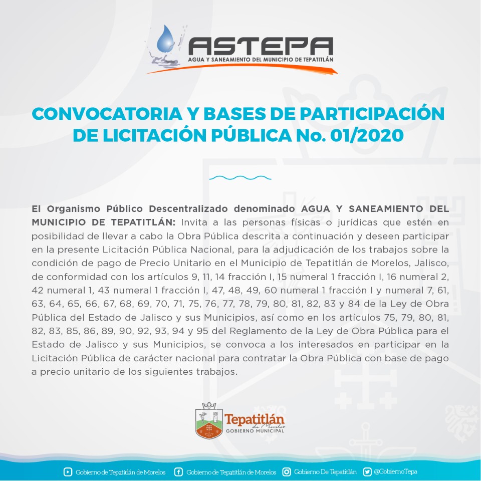 Convocatoria para la construcción de planta tratadora de aguas residuales en Pegueros