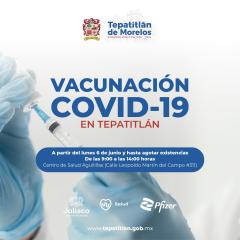 Nueva jornada de vacunación COVID en Tepatitlán