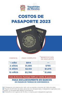 Costos de pasaporte 2023
