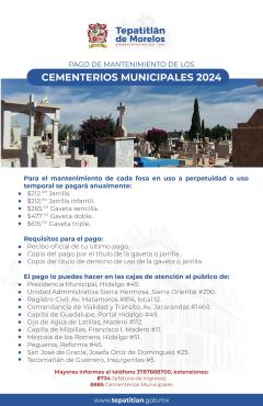 Cuotas de mantenimiento de los Cementerios Municipales Ejercicio 2024