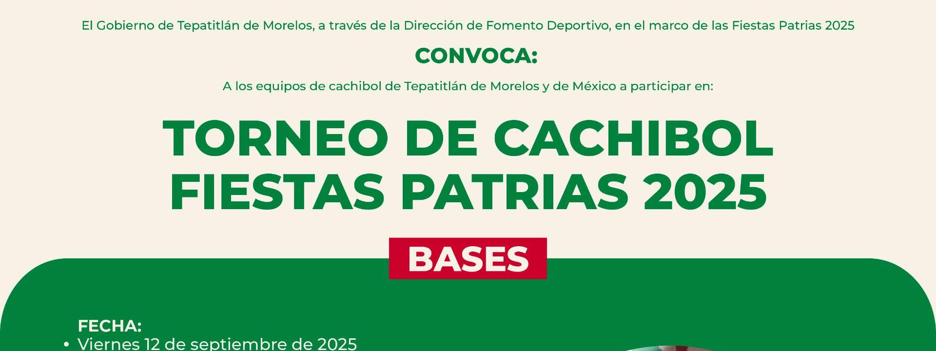 Convocatoria para el Torneo de Cachibol Fiestas Patrias 2025
