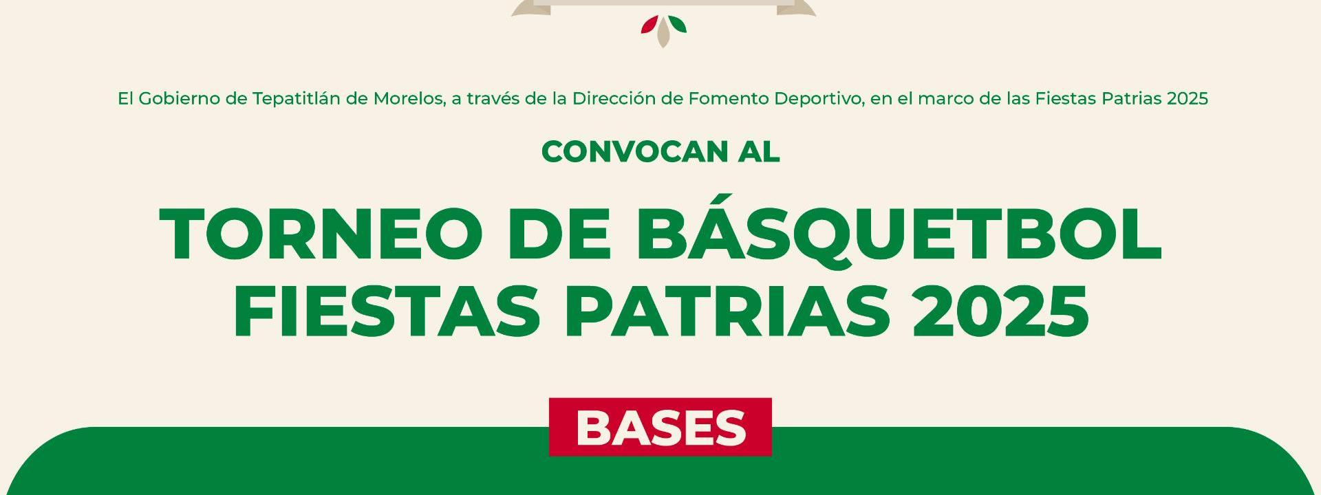 Convocatoria Torneo de Básquetbol Fiestas Patrias 2025