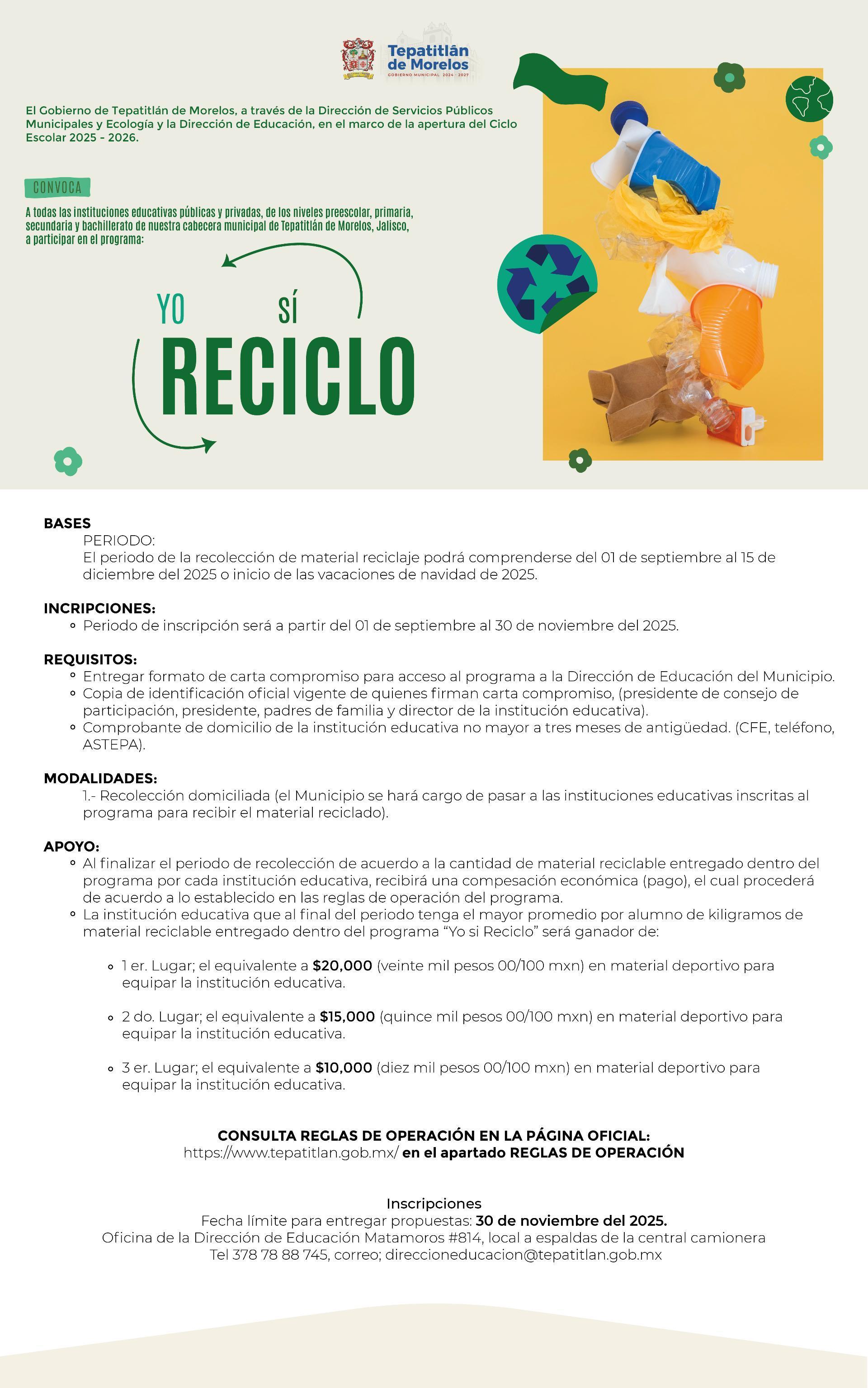 Este regreso a clases: ¡Yo sí reciclo!