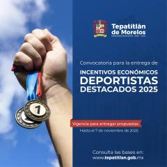 Convocatoria abierta para la Entrega de Incentivos Económicos a los Deportistas Destacados 2025