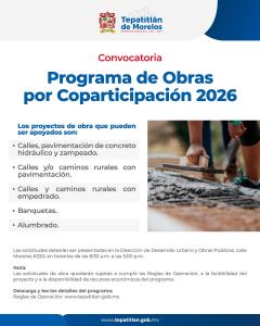 Convocatoria Programa de Obras por Coparticipación 2026
