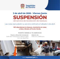 Suspensión del servicio de recolección de residuos por Viernes Santo