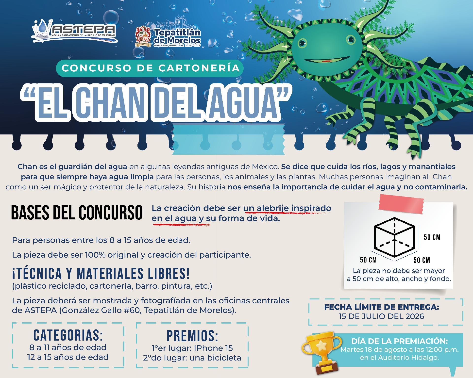 Invitan ASTEPA y Gobierno de Tepatitlán a niñas y niños a participar en “El Chan del Agua”