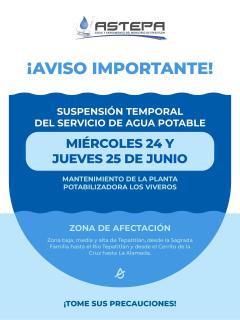 Limpieza anual 2026 en la Planta “Los Viveros” y Lavado de Tanques de Distribución