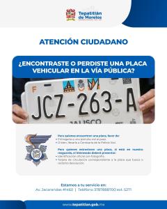 Policía Vial de Tepatitlán colabora en la recuperación de placas extraviadas